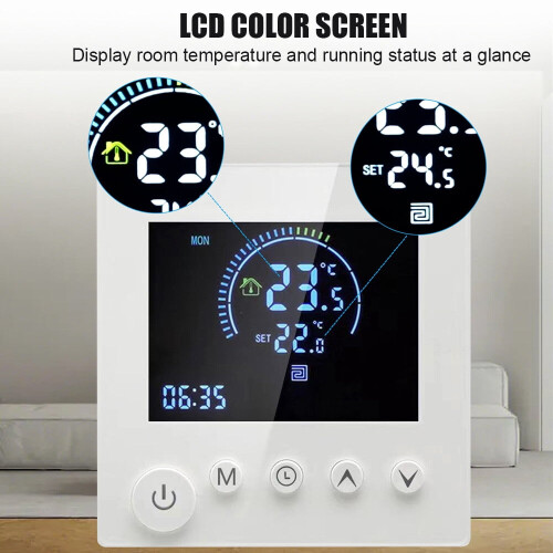 Tuya Smart WiFi Wandthermostat mit LCD-Touchscreen und 1