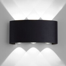 Applique murale extérieure moderne SNOGOLD 6W, éclairage étanche, lumière blanche, applique en aluminium à éclairage direct vers le hau