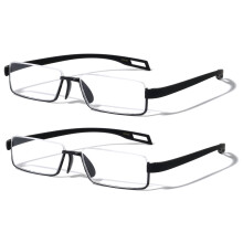 Reading Glasses +1.75 Featherweight Slim Half Rim 2 Pairs