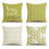 Conjunto de 4 capas de almofada decorativas com estampa geométrica verde claro, 45x45 cm (18x18 polegadas). 1