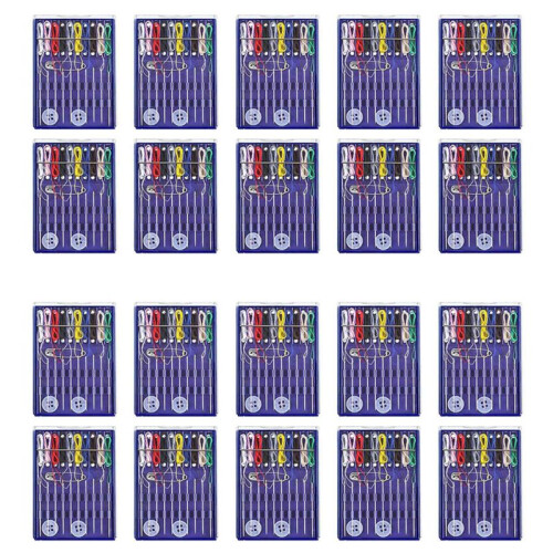 20 Boxes  Sewing Kit, Quick Fix Sewing Kit Small Travel Sewing Kit Pre Threaded Needle Kit with Pin Button