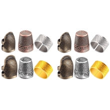 Sewing thimble finger protector adjustable metal 6 pieces