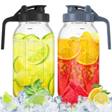 Luniquz vattenkanna i glas, 64 oz, 2-pack