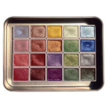 Watercolor Paint Set Metallic Glitter 20 Colors