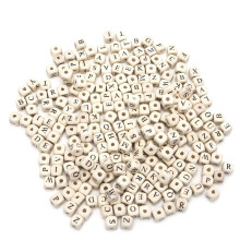Wooden Square Dreadlock Beads Big Hole 10pcs