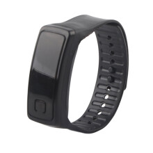 Orologio sportivo da polso con display LED e quadrante 12 ore, colore nero.