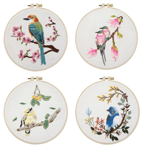 Embroidery Kit for Beginners with Patterns 4 Pack