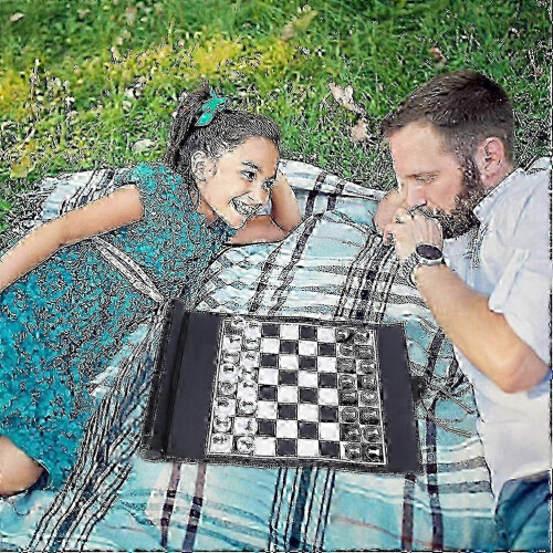 Σετ σκακιού φορητά επιτραπέζια παιχνίδια ταξιδιού PU δέρμα ρολό σετ σκακιού 2