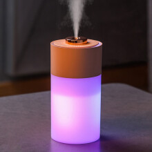 Umidificatore Wamans da 300 ml per camera da letto, diffusore di oli essenziali con nebulizzazione regolabile e luci LED a 7 colori, compatibile con