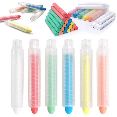 Dustless Colored Sidewalk Chalk Non-Toxic Washable 12 Pcs