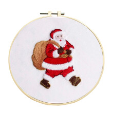 Christmas Embroidery Kit with Hoop for Beginners 1 Set