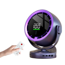 Ventilateur Ă pince - Batterie rechargeable 3600 mAh, 100 vitesses, tĂŞte rotative Ă 720 - Gris et violet