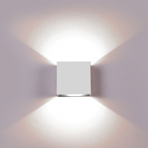 LNGOOR LED wall sconce cube up-down light white
