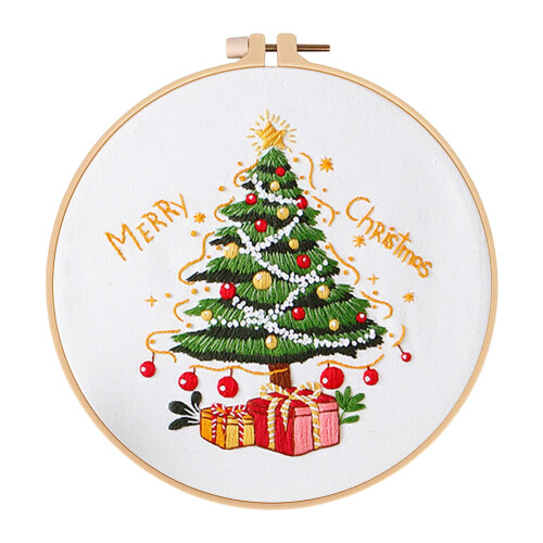 Christmas Embroidery Kit with Printed Patterns 1 Set