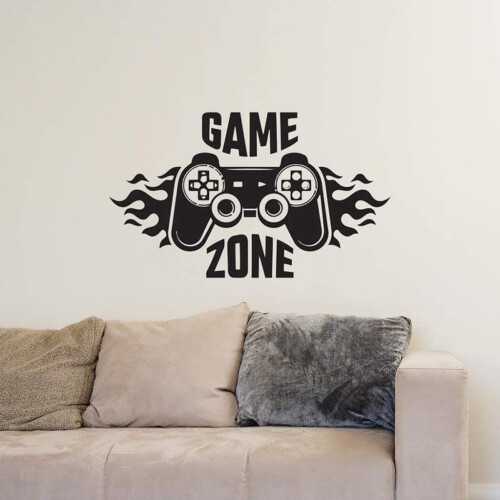 Muursticker voor gamers, gamingzone, controller sticker (1 stuk) 1