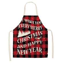 Christmas kitchen apron with socks red black buffalo plaid