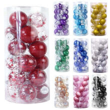 Christmas Hanging Ball Ornaments Red White 24pcs