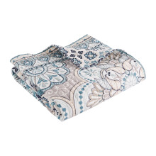 Levtex Addie Coperta trapuntata in cotone 50x60 pollici con motivo paisley blu navy