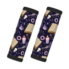 Luggage Handle Wraps Lavender Flowers Skull 2 pcs