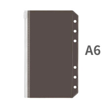 Teczka A6 z kieszeniami na segregator z PVC, zapinana na zamek, do notesu 6-ringowego
