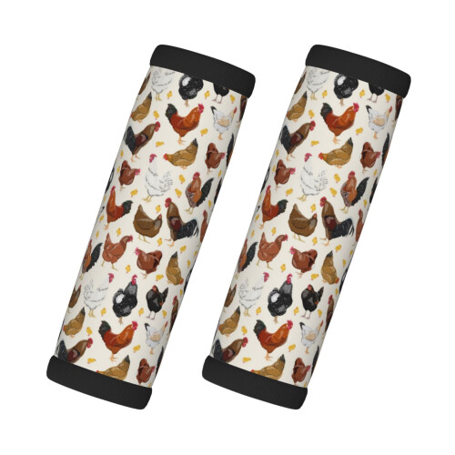 Luggage Handle Wraps Roosters Chickens 2 Pcs