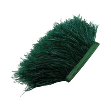 Ostrich feather fringe trim dark green 1 yard