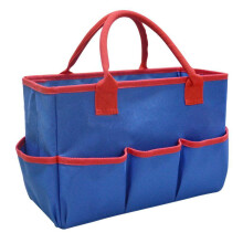 Craft storage tote bag for scrapbooking and sewing blue