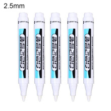 White Oil-Based Marker Pen Waterproof Gel Ink 5 Pcs 2.5mm