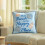 Beach-themed embroidered square accent pillow 2