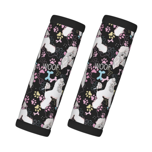 Luggage Handle Wraps Artistic Poodle Design 2 pcs