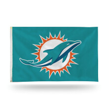 Rico Industries NFL Miami Dolphins 3-Fot x 5-Fot Enkel Sidig Bannerflagga med Öglor