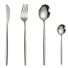 Conjunto de talheres de aço inoxidável, garfo e colher estilo ocidental, 4 peças, conjunto de talheres para bife e garfo estilo europeu, dourado,