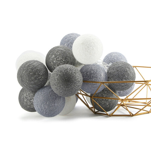 LEEYNEER cotton ball string lights 3 meters 20 bulbs