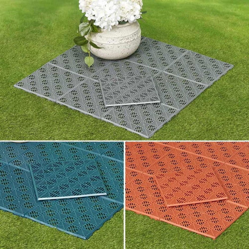 Lakeside Collection gray polypropylene walkway tiles 7" x 2