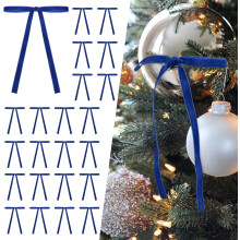 Royal Blue Velvet Christmas Tree Bows 24 pcs 5x7 inch