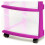 Clear Plastic 3-Drawer Storage Tower with Casters, Purple 4