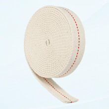 Cotton Wick for Oil Lamps Red Stitch 1 Inch Wide 10ft