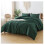 Dark Emerald Green Comforter Set Boho Tufted 3-Piece 2
