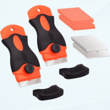 Cooktop Scraper with Handle and 20 Blades (10 Carbon Steel