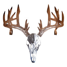 Metal Deer Skull Wall Rack for Hunting Gear Display Brown