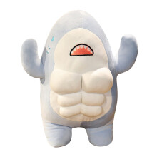 Kawaii Muscle Shark Plush Toy 3D Stuffed Animal