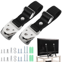 TV anchor strap for baby safety black adjustable 2-piece