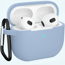 Védő szilikon tok AirPods kompatibilis 3. generációs tokhoz (2021) - világoskék