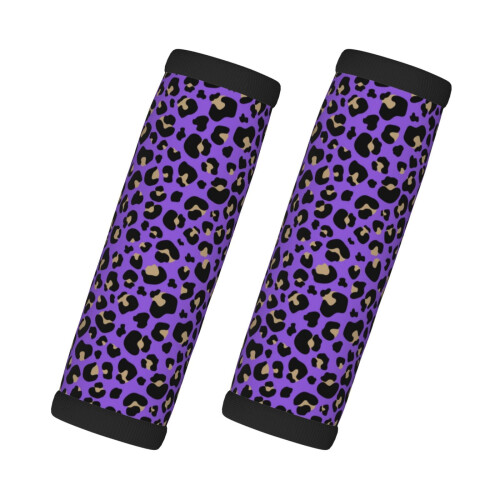 Luggage Handle Wraps Purple Leopard Print 2 Pcs