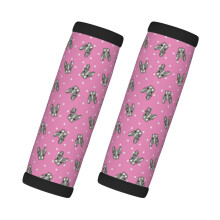 Dog Boston Terrier Handle Wraps Pink 2 pcs