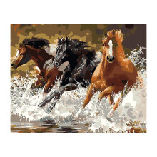 Three Galloping Horses Digital Oil Painting Kit