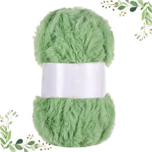 Cotton coarse fur yarn ball light pink green 100g