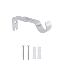 Curtain Rod Bracket White Adjustable 2-Pack