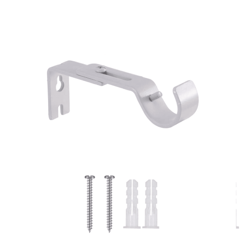 Curtain Rod Bracket White Adjustable 2-Pack