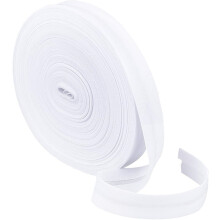 Polyester Bias Tape White 6.6 Ft 0.8 In Single Fold